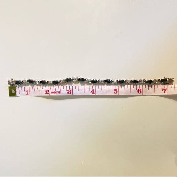 Sapphire with Diamond Accent Tennis Bracelet 💎 - Picture 4 of 5